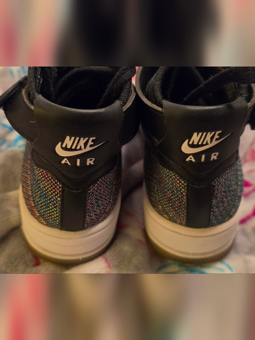 EUC! Nike Air Force 1 Ultra Flyknit Mid 'Multi-Color 2.0 - Size 7Y (WMN 8.5) - Picture 4 of 11
